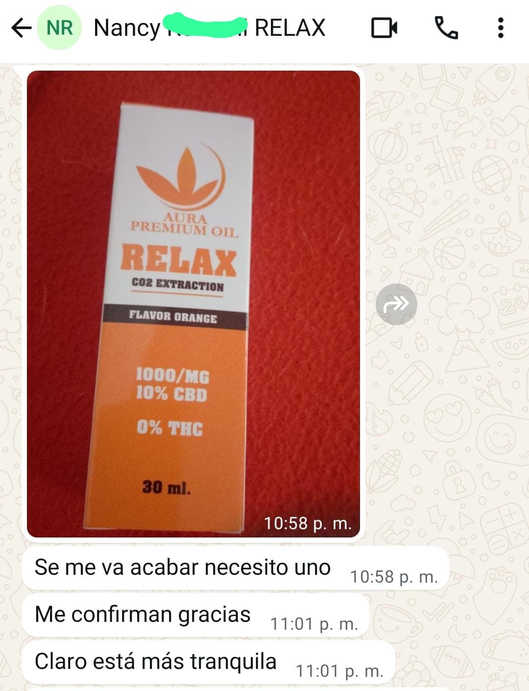 Captura de testimonio 8: Más tranquilidad