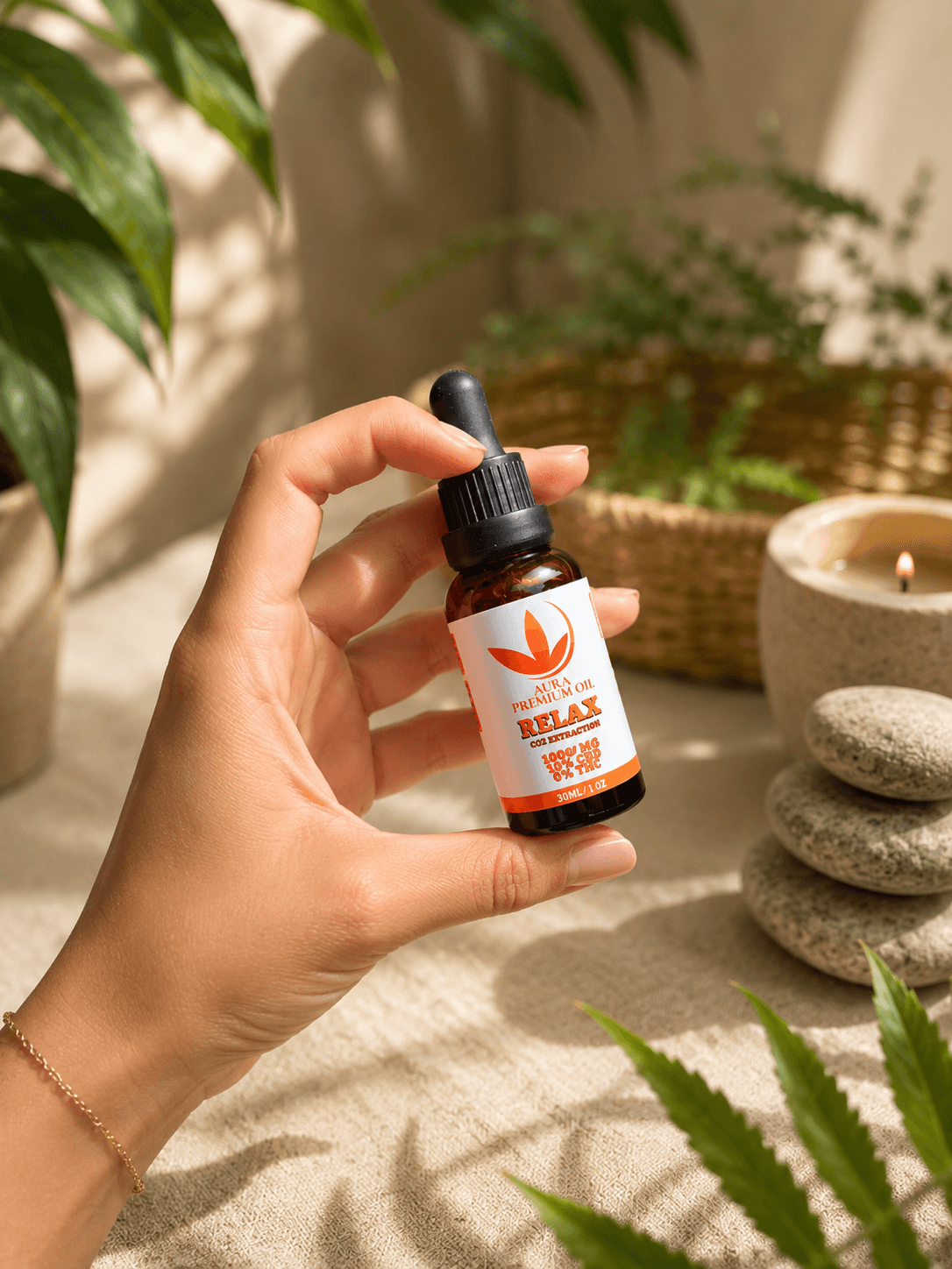 Uso de aceite Aura Premium Oil en rutina de bienestar